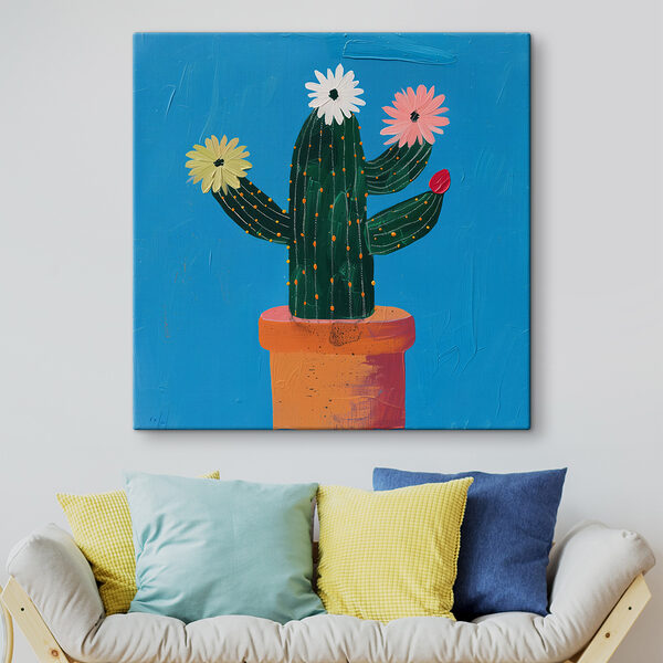 Cuadros Cuadro de un cactus con flores (SKU: s40997) Cuadros Cuadros Cuadro de un cactus con flores (SKU: s40997)