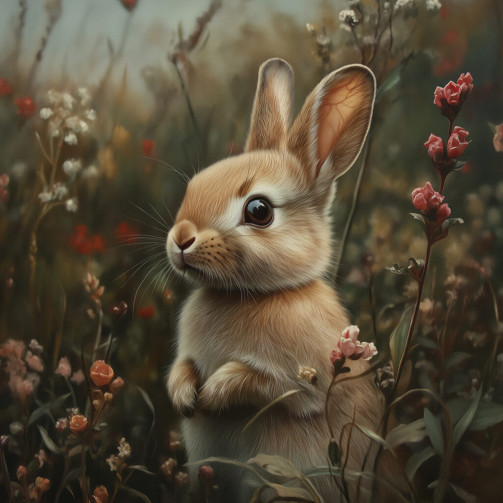 Rabbit in a field of flowers Rabbit in a field of flowers