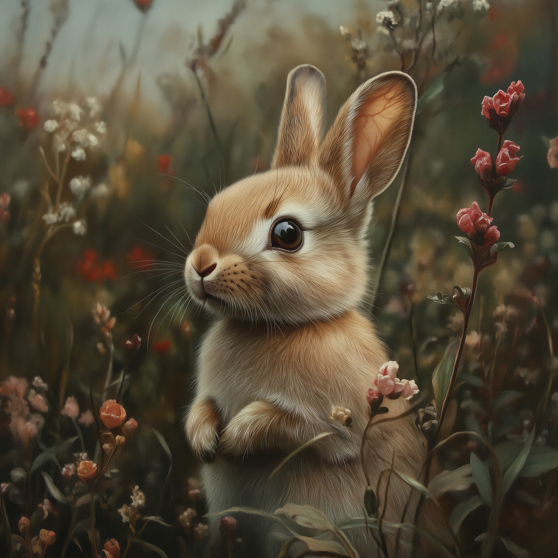 Rabbit in a field of flowers Rabbit in a field of flowers