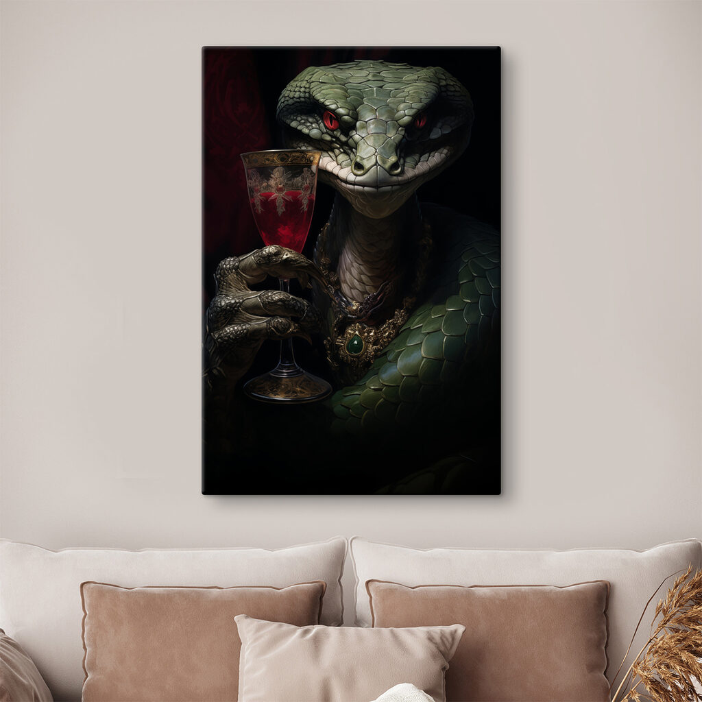 Lizard holding a glass of wine Lizard holding a glass of wine