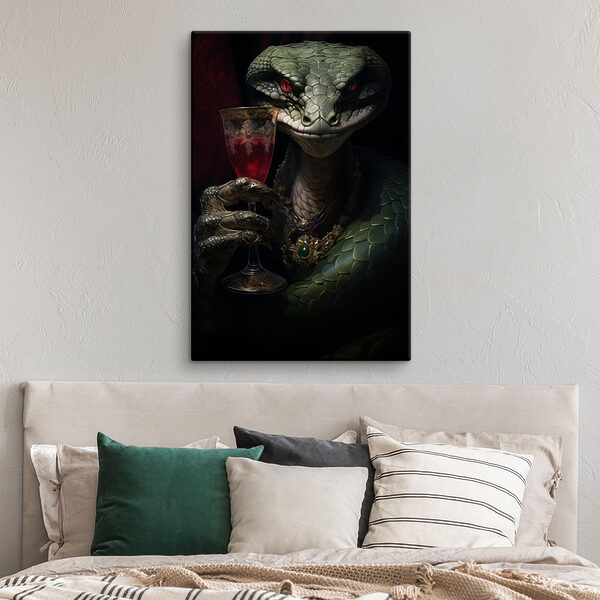 Lizard holding a glass of wine Lizard holding a glass of wine
