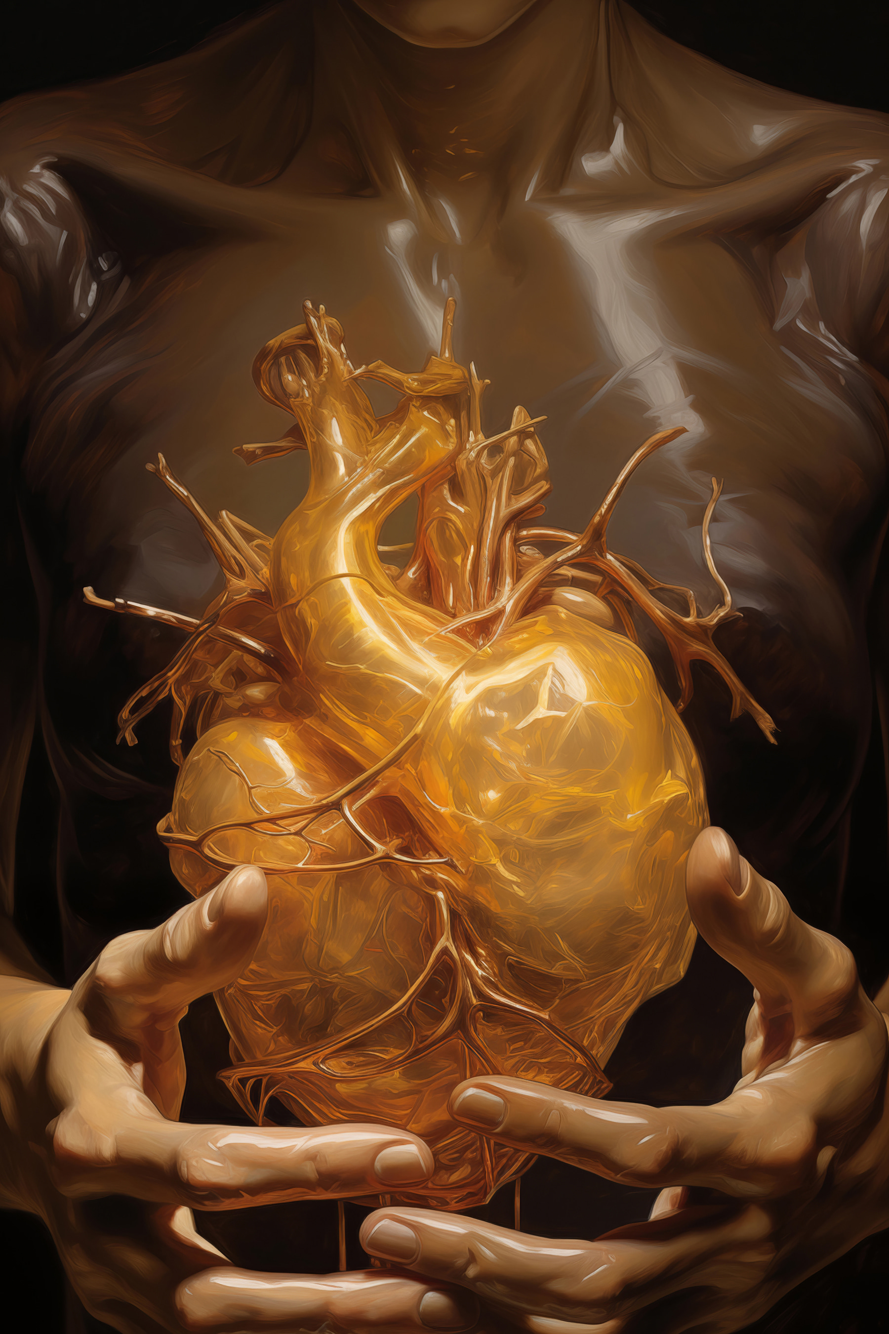 Person holding a human heart Person holding a human heart