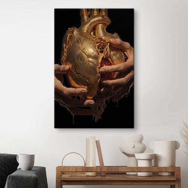 Cuadros Corazón humano con un corazón rojo en su interior