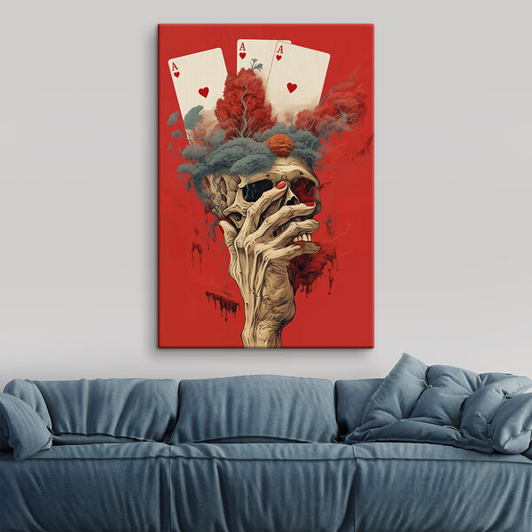 Cuadros Cuadros Calavera con una mano cubriéndole el rostro (SKU: s41147)