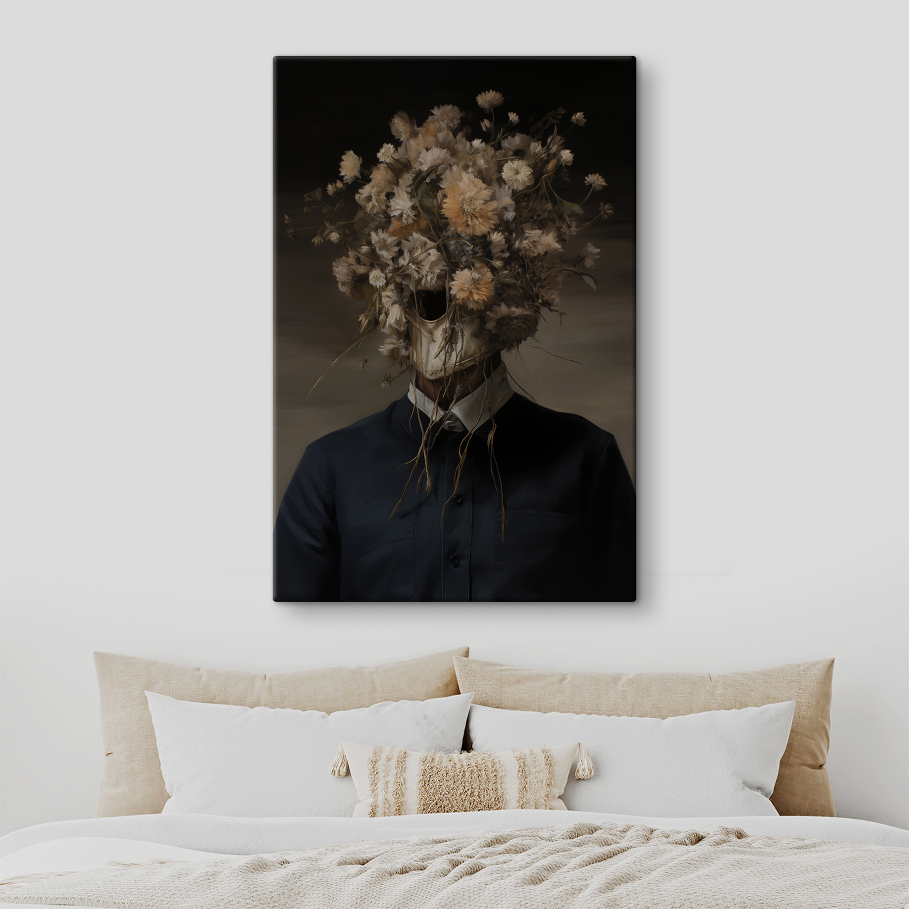 Person with flowers on their head