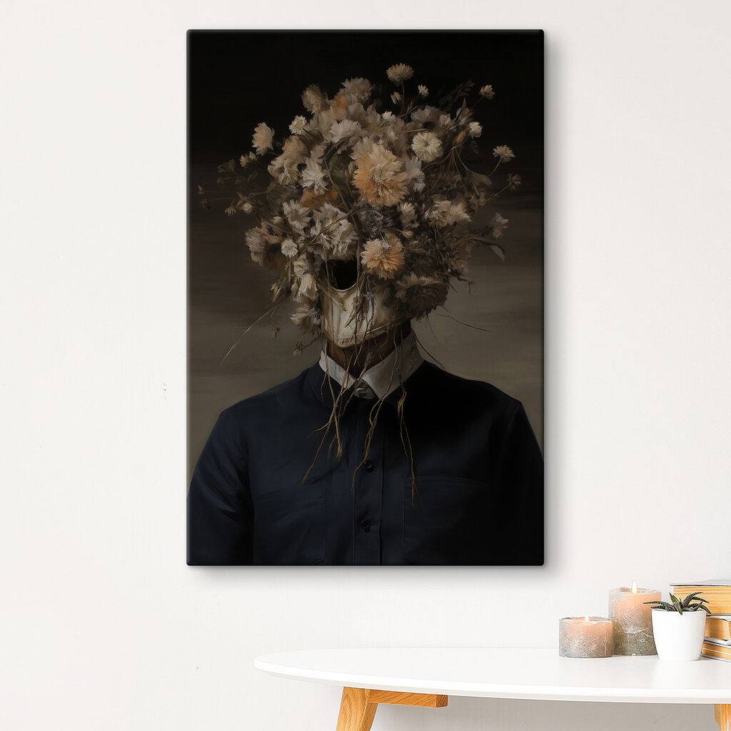 Person with flowers on their head