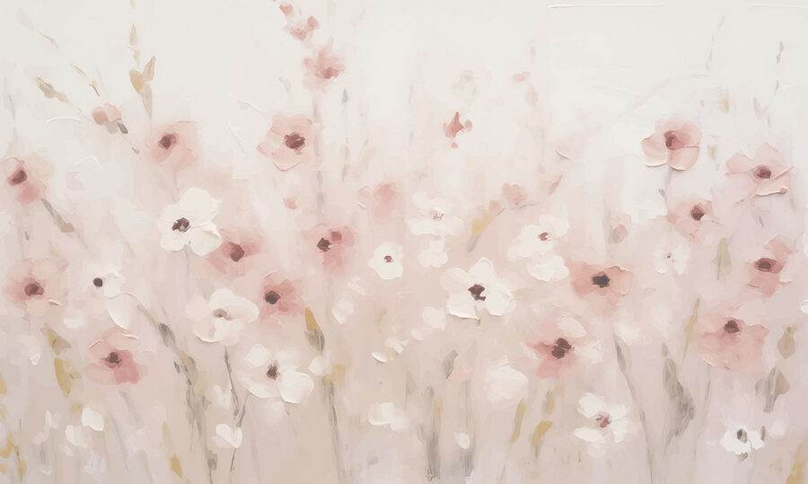 Pintura de flores sobre fondo blanco
