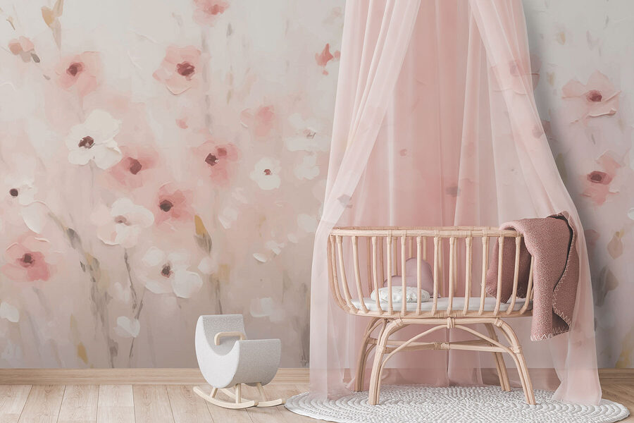 Pintura de flores sobre fondo blanco