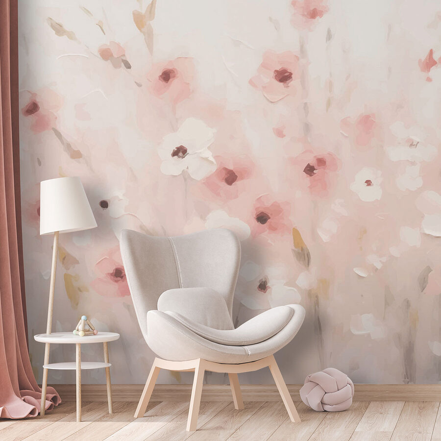 Pintura de flores sobre fondo blanco