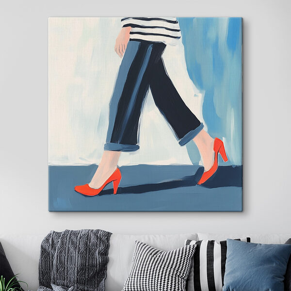 Cuadros Mujer con zapatos rojos
