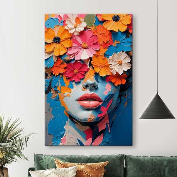 Face covered in flowers Face covered in flowers