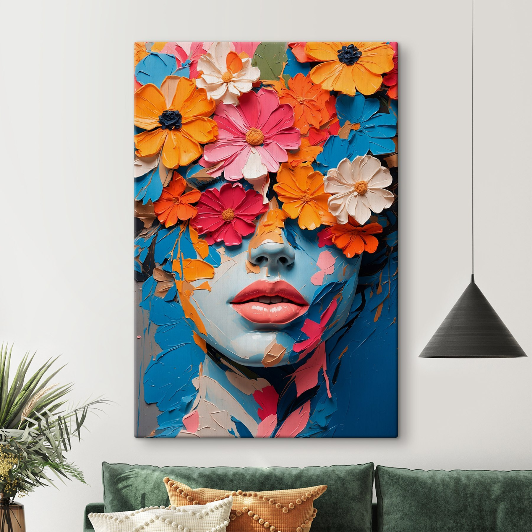 Face covered in flowers Face covered in flowers