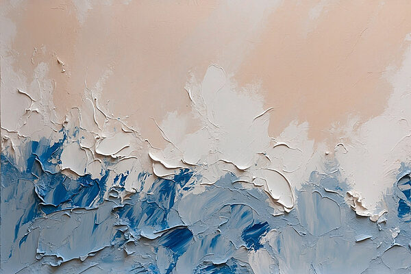 White and blue paint on a wall White and blue paint on a wall
