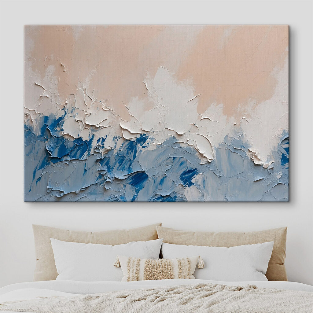 White and blue paint on a wall White and blue paint on a wall