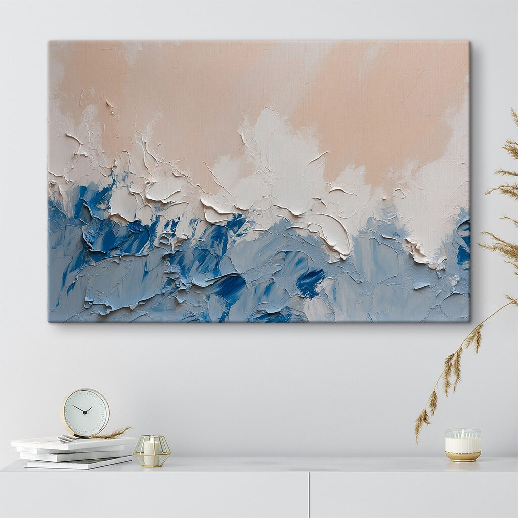 White and blue paint on a wall White and blue paint on a wall