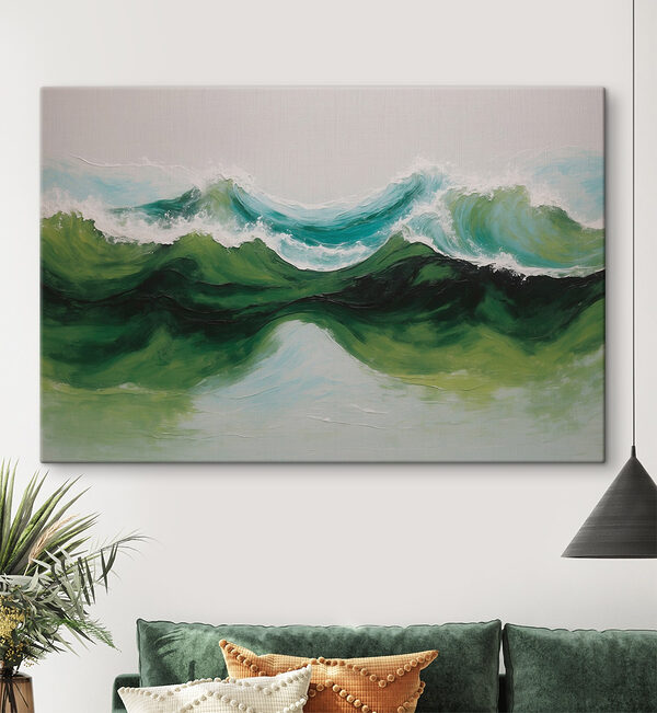 Cuadros Cuadro de olas verdes y azules (SKU: s41028) Cuadros Cuadros Cuadro de olas verdes y azules (SKU: s41028)