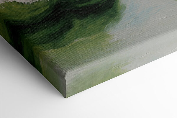 Painting of green and blue waves