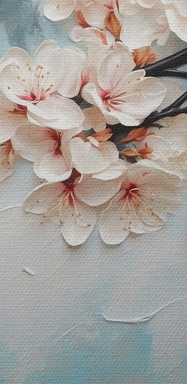 Painting of flowers on a branch Painting of flowers on a branch