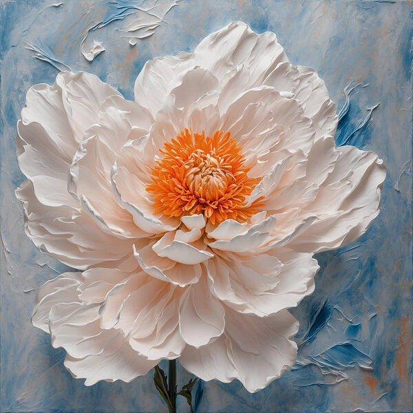 White flower with orange center White flower with orange center