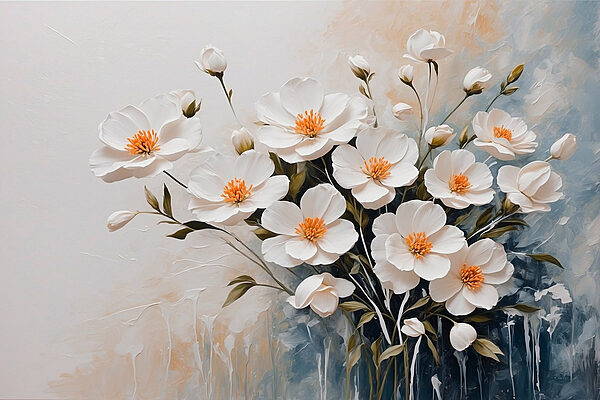 Painting of white flowers