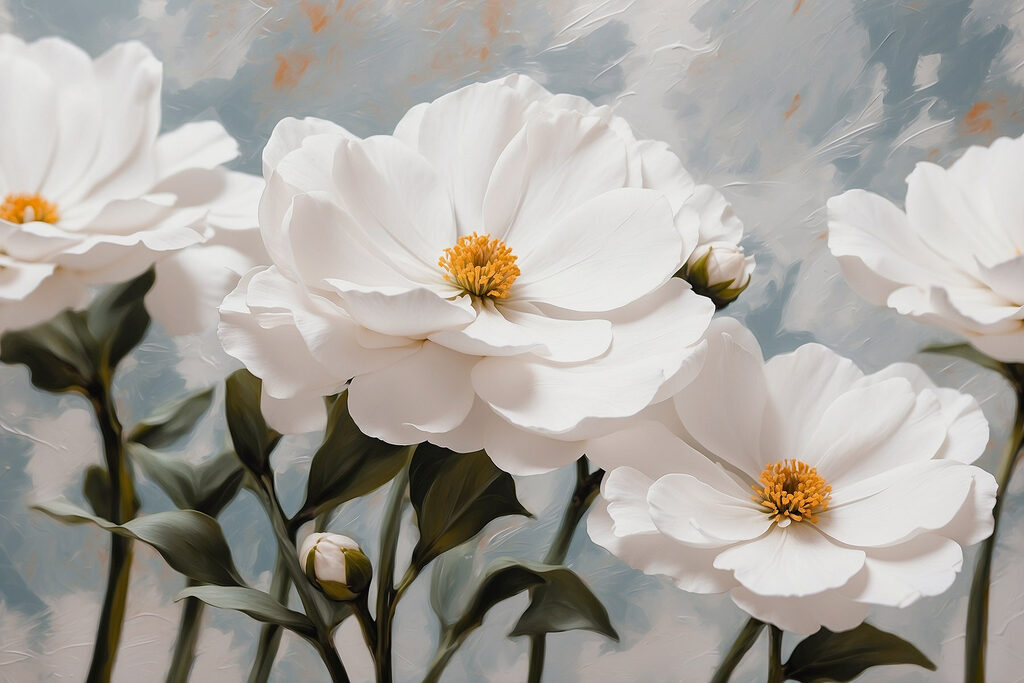 Group of white flowers Group of white flowers