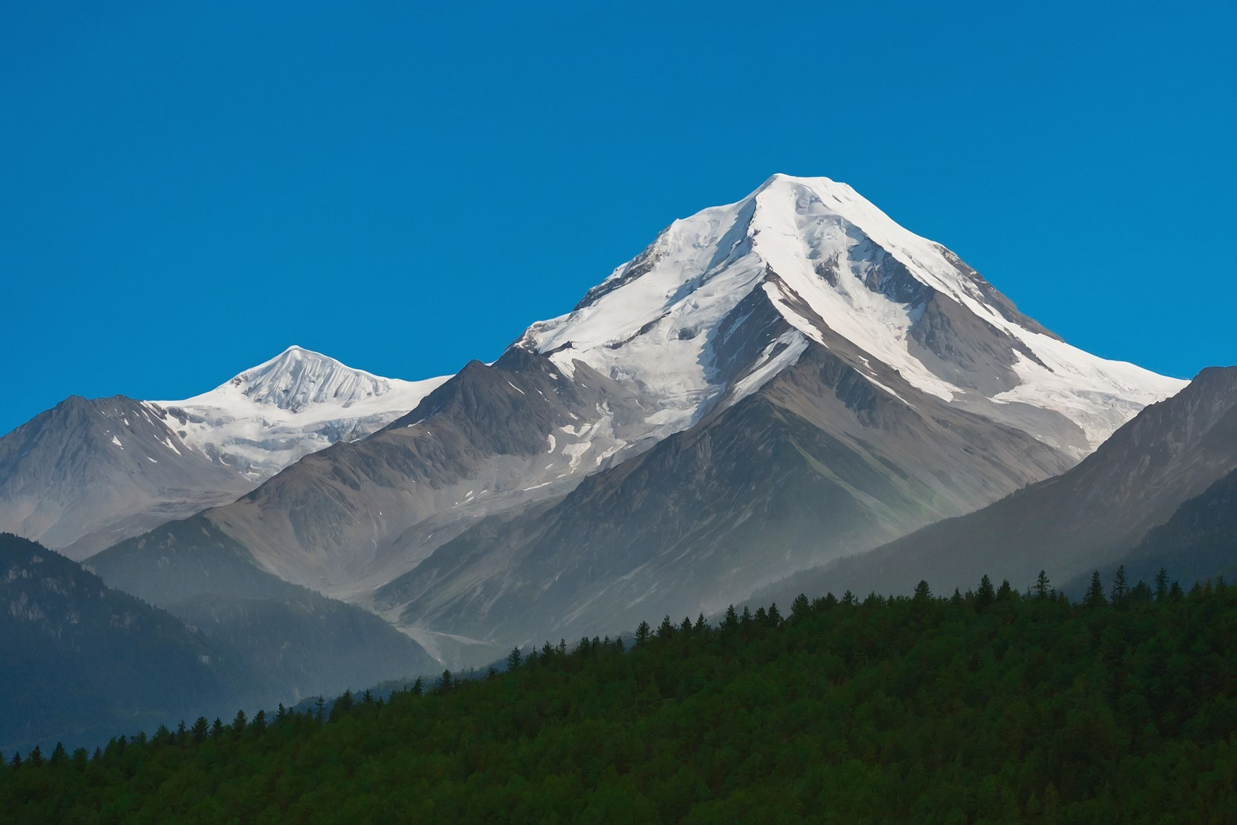 Mountain with snow on top Mountain with snow on top