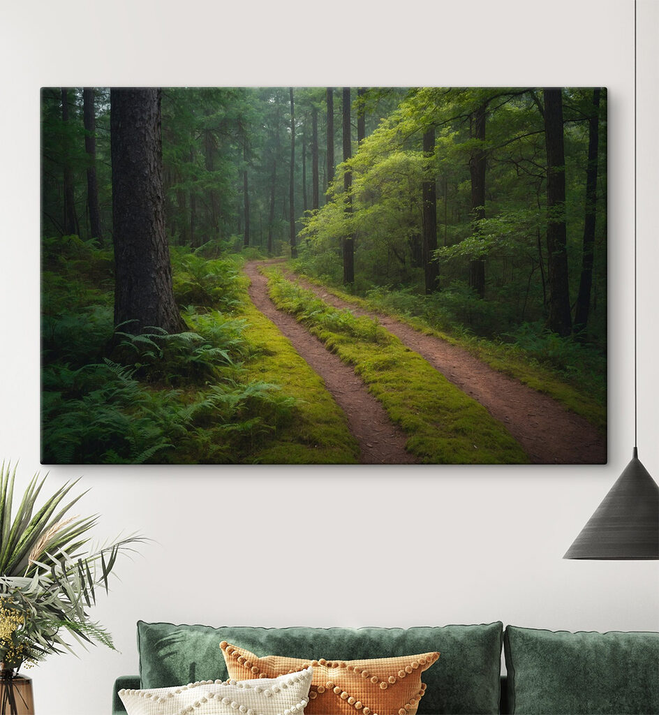 Dirt road through a forest