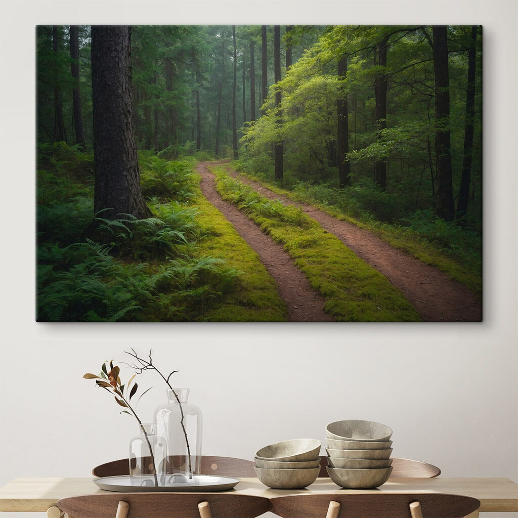 Dirt road through a forest