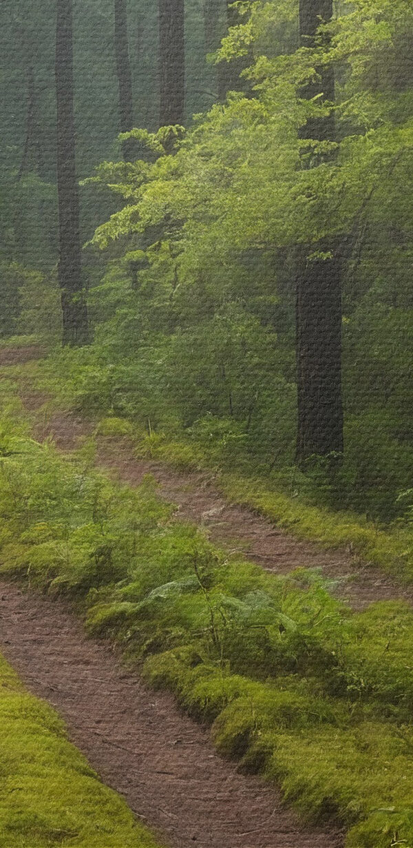 Dirt road through a forest