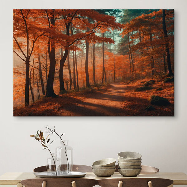 Cuadros Sendero a través de un bosque con hojas anaranjadas (SKU: s41053) Cuadros Cuadros Sendero a través de un bosque con hojas anaranjadas (SKU: s41053)