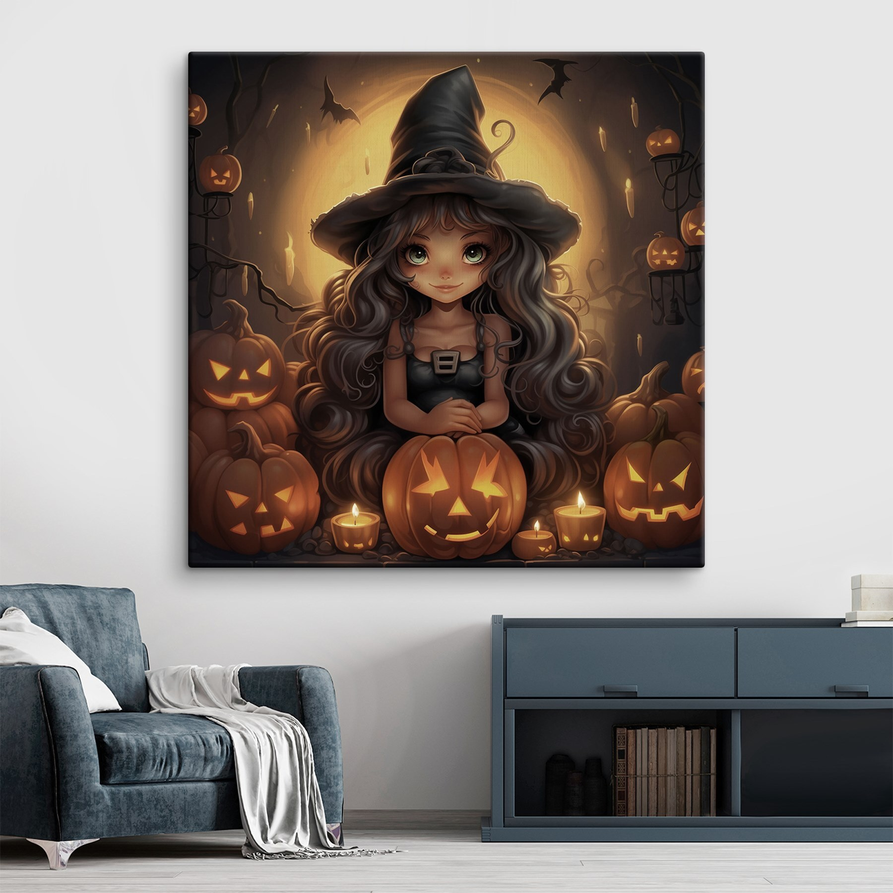 Cartoon of a person sitting on a pumpkin