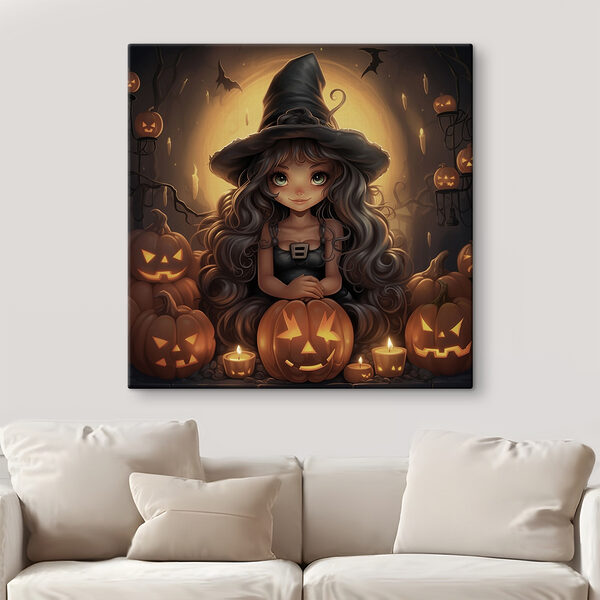 Cartoon of a person sitting on a pumpkin