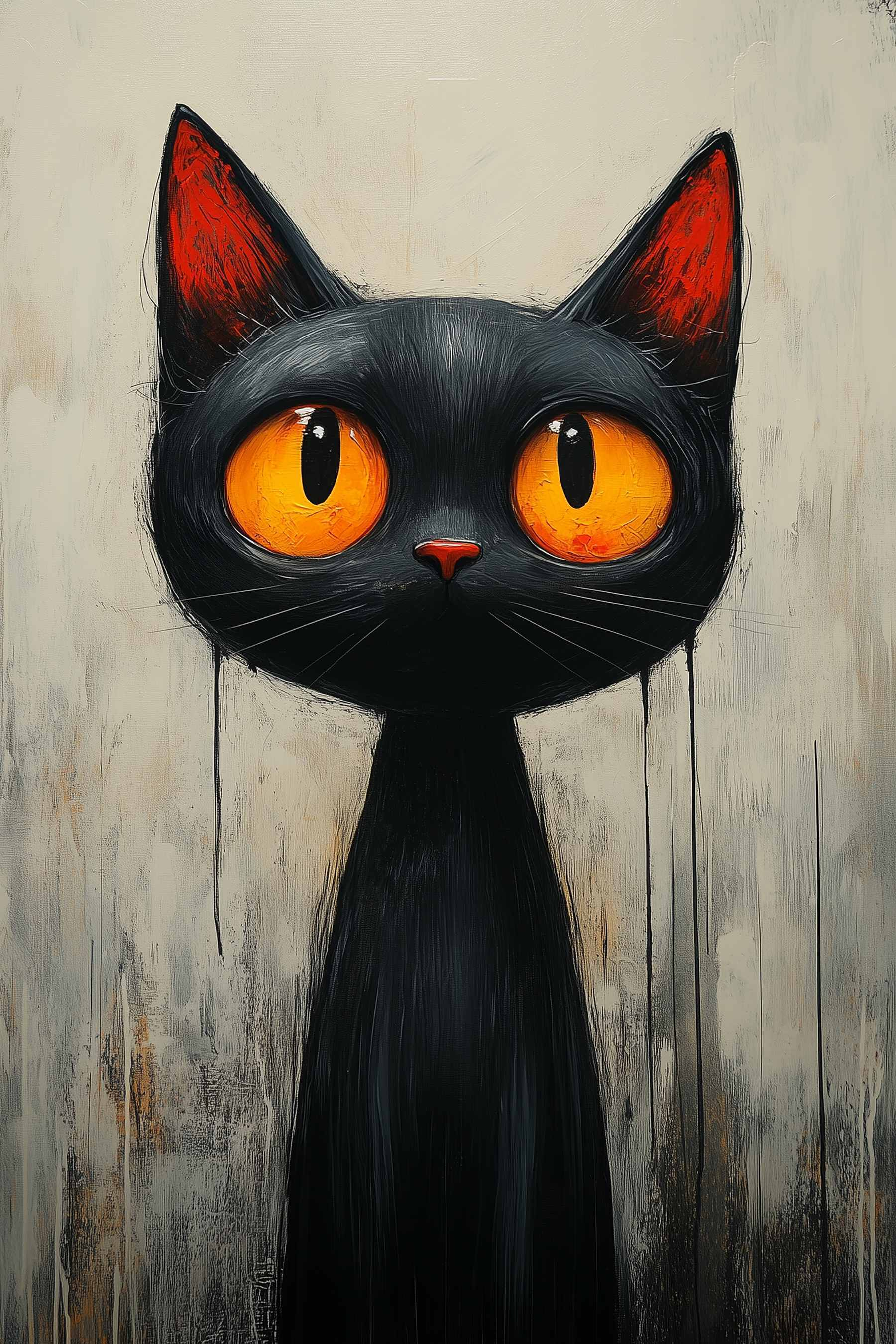 Black cat with orange eyes Black cat with orange eyes