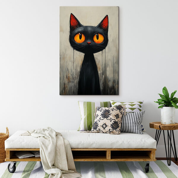 Black cat with orange eyes Black cat with orange eyes