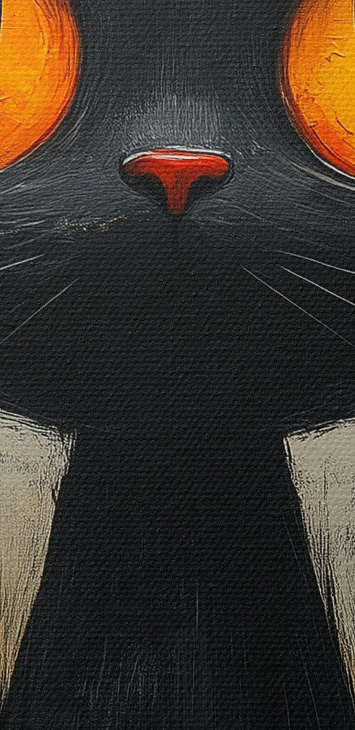Black cat with orange eyes Black cat with orange eyes