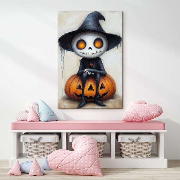 Cartoon character sitting on a pumpkin Cartoon character sitting on a pumpkin