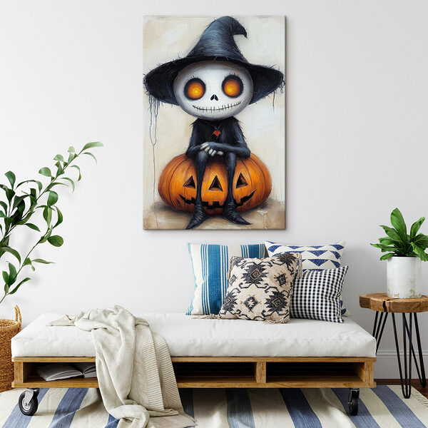 Cartoon character sitting on a pumpkin Cartoon character sitting on a pumpkin
