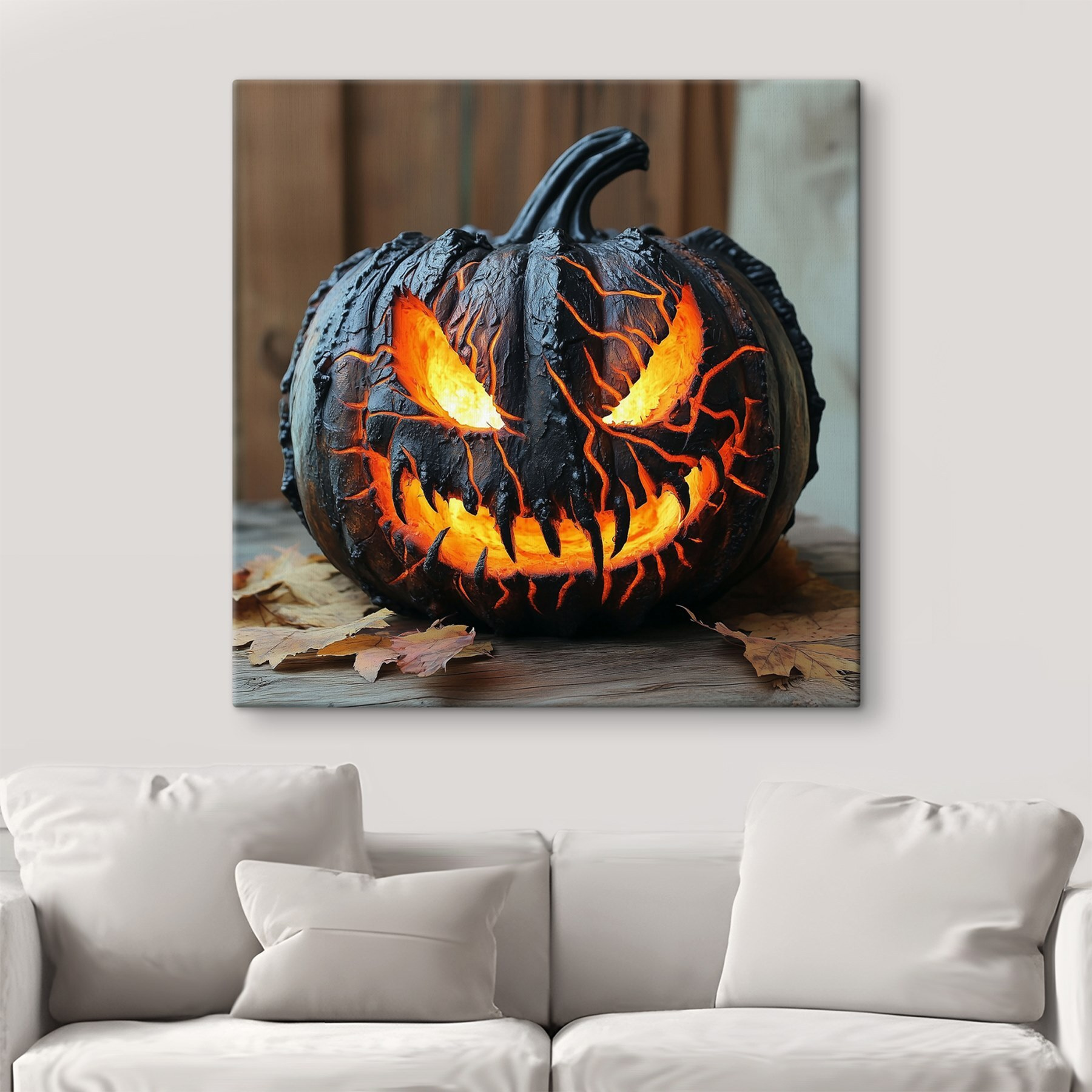 Carved pumpkin with a face and eyes Carved pumpkin with a face and eyes