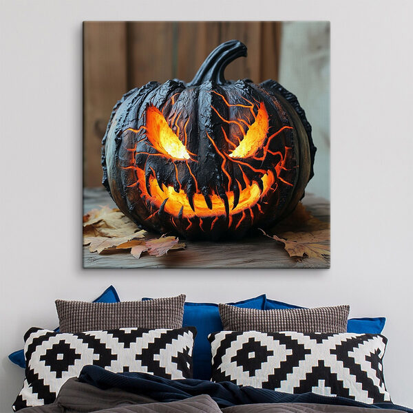 Carved pumpkin with a face and eyes Carved pumpkin with a face and eyes
