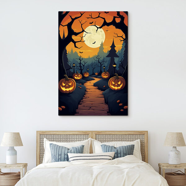 Cuadros Dibujo de un sendero con calabazas y árboles (SKU: s41135) Cuadros Cuadros Dibujo de un sendero con calabazas y árboles (SKU: s41135)