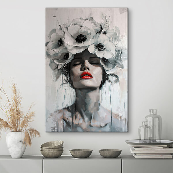 Cuadros Cuadro de una mujer con flores en la cabeza (SKU: s39253) Cuadros Cuadros Cuadro de una mujer con flores en la cabeza (SKU: s39253)