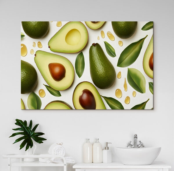 Avocados and avocados with leaves and water drops Avocados and avocados with leaves and water drops