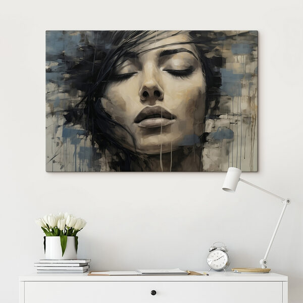 Painting of a woman's face Painting of a woman's face