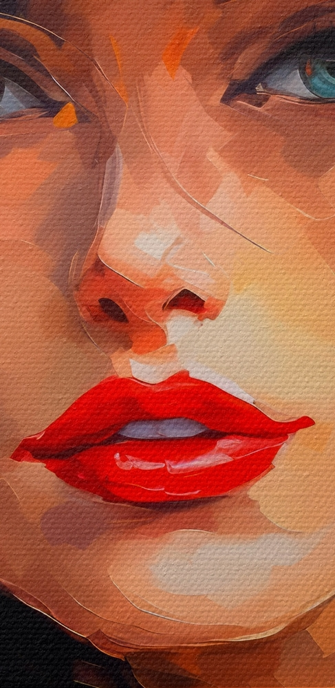 Painting of a woman wearing a red hat Painting of a woman wearing a red hat