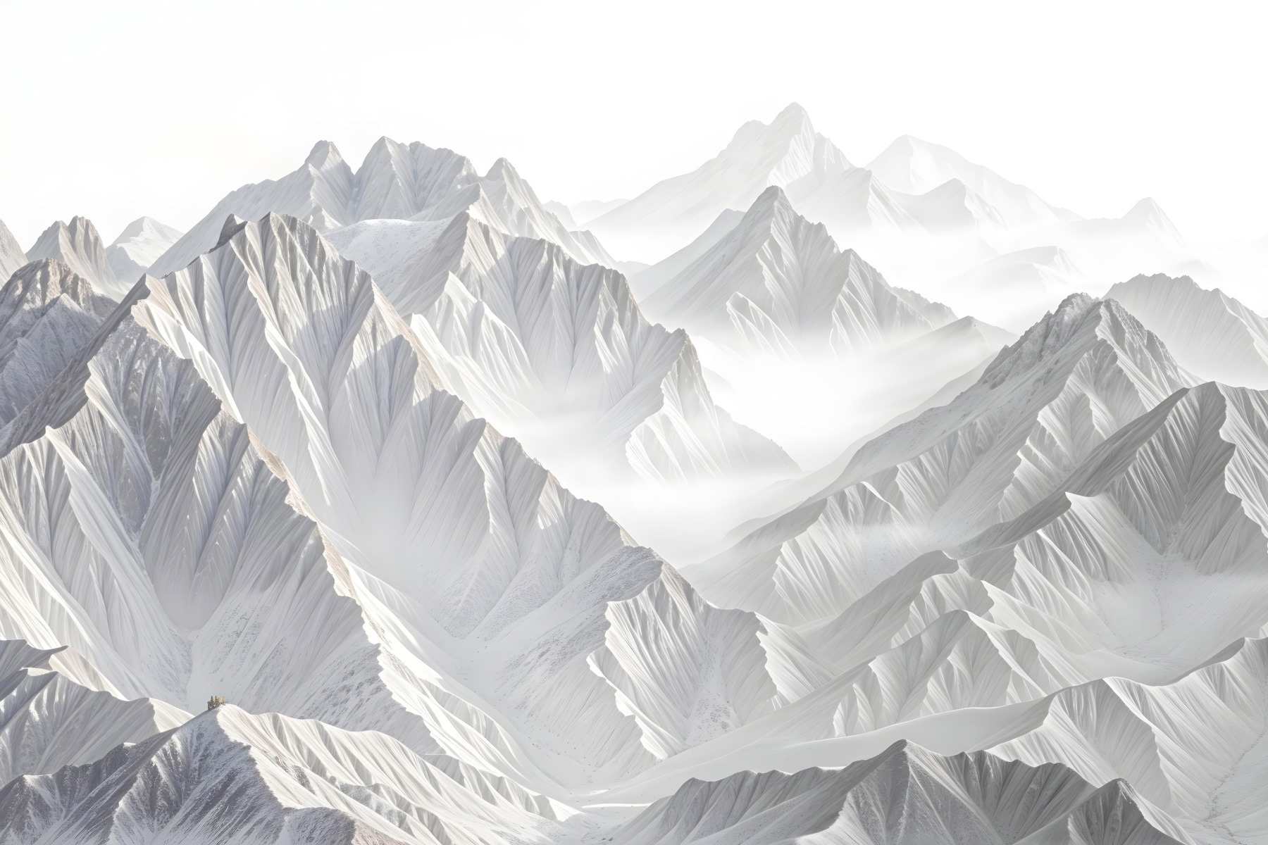 Snowy mountain range with clouds Snowy mountain range with clouds