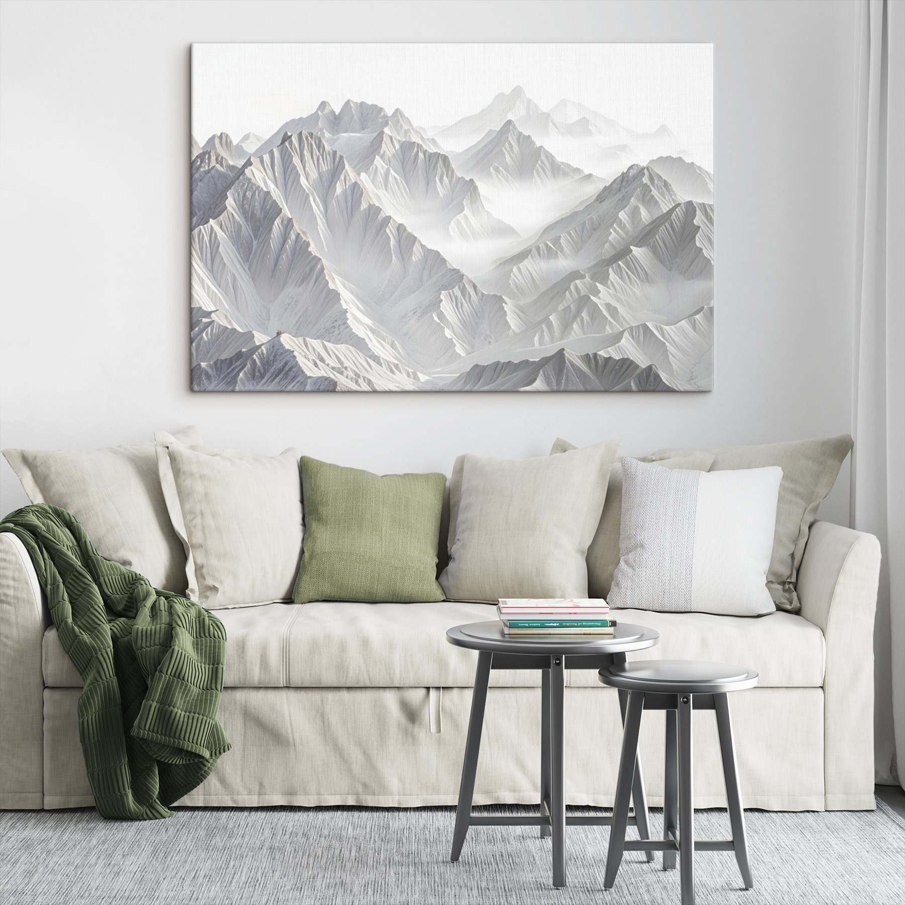 Snowy mountain range with clouds Snowy mountain range with clouds