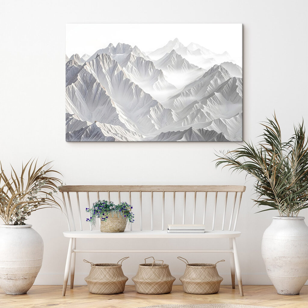 Snowy mountain range with clouds Snowy mountain range with clouds