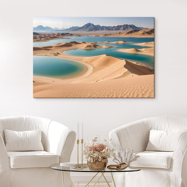 Cuadros Cuadros Desierto con agua y montañas al fondo (SKU: s41087)
