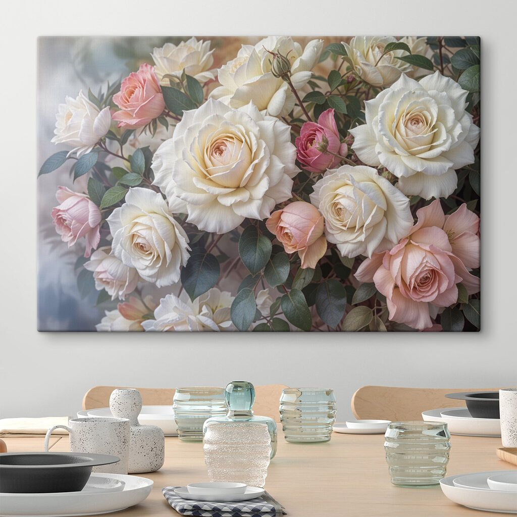 Group of white and pink roses Group of white and pink roses