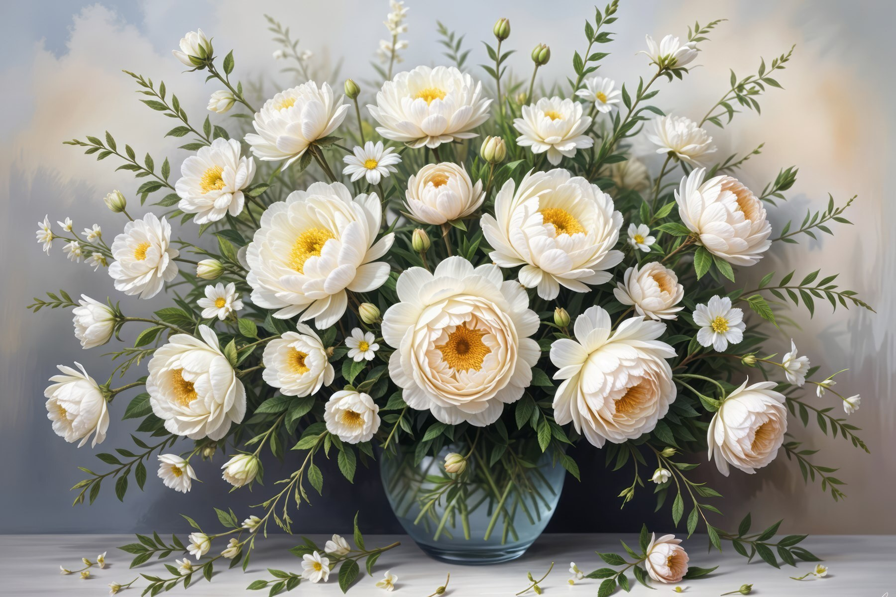 Vase of white flowers Vase of white flowers